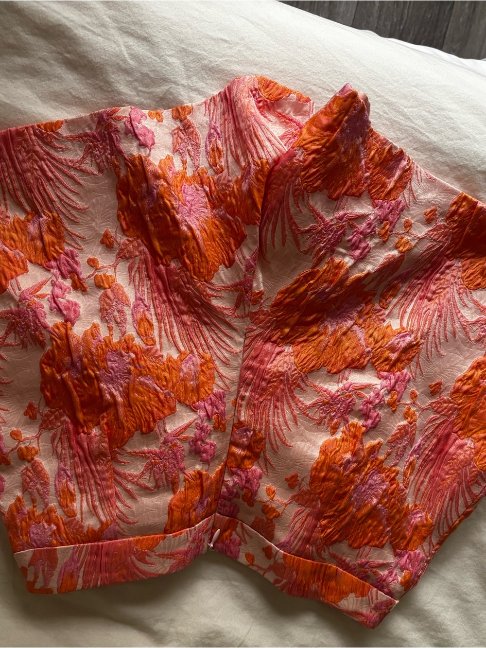 Amanda Uprichard Pink and Orange Floral Tank Top Set xs short/small top - Picture 6 of 11
